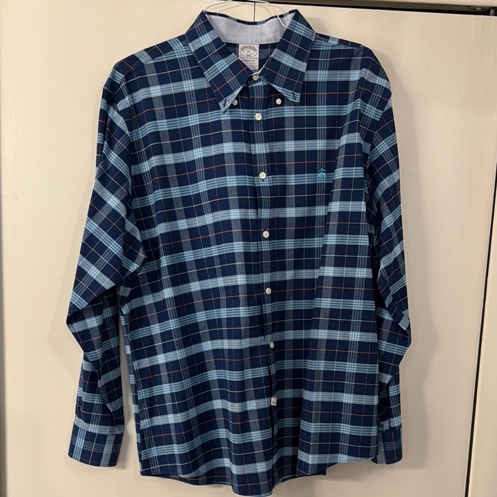 Classic Blue Plaid Men's Shirt